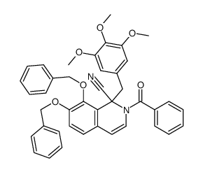 2-benzoyl-7,8-dibenzyloxy-1-(3,4,5-trimethoxybenzyl)-1,2-dihydroisoquinoline-1-carbonitrile结构式