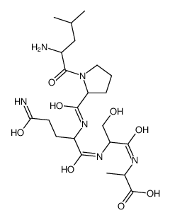 (2S)-2-[[(2S)-2-[[(2S)-5-amino-2-[[(2S)-1-[(2S)-2-amino-4-methylpentanoyl]pyrrolidine-2-carbonyl]amino]-5-oxopentanoyl]amino]-3-hydroxypropanoyl]amino]propanoic acid Structure