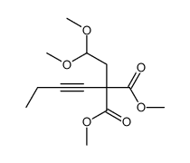 dimethyl 2-but-1-ynyl-2-(2,2-dimethoxyethyl)propanedioate Structure