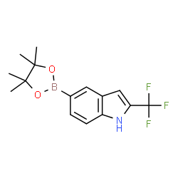 2-三氟甲基-5-(4,4,5,5-四甲基-1,3,2-二氧杂硼烷-2-基)-1H-吲哚结构式