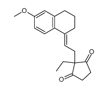 2-[2-(3,4-dihydro-6-methoxy-1(2H)-naphthylidene)ethyl]-2-ethylcyclopentane-1,3-dione结构式