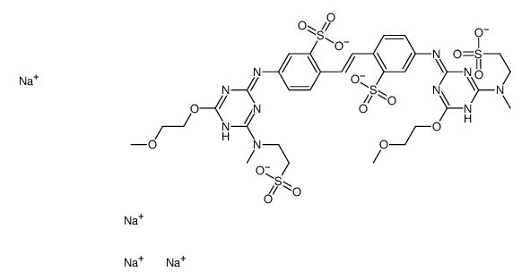 4,4'-bis[[4-(2-methoxyethoxy)-6-[methyl(2-sulphoethyl)amino]-1,3,5-triazin-2-yl]amino]stilbene-2,2'-disulphonic acid, sodium salt Structure