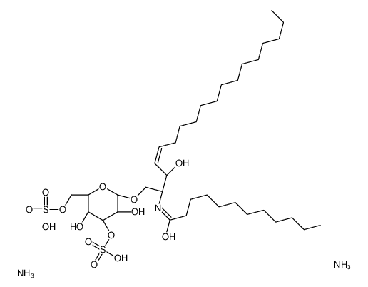 3,6-二-O-磺基-D-半乳糖基-β1-1'-N-月桂酰-D-赤型-鞘氨醇(铵盐)结构式