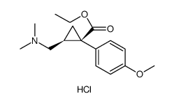 Cyclopropanecarboxylic acid, 2-[(dimethylamino)methyl]-1-(4-methoxyphenyl)-, ethyl ester, hydrochloride, cis Structure