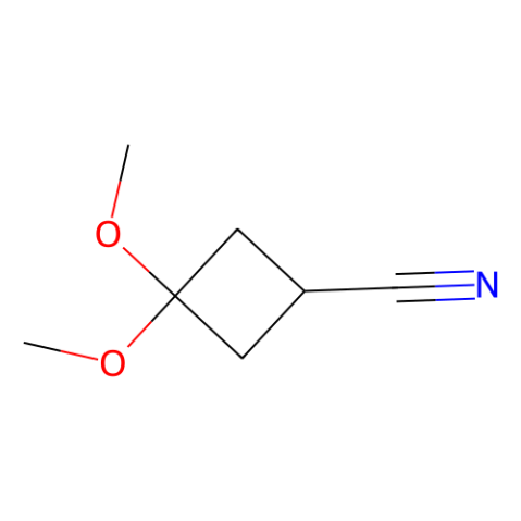 3,3-dimethoxycyclobutane-1-carbonitrile结构式