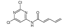2,4-Pentadienamide, N-(2,6-dichloro-4-pyrimidinyl) Structure