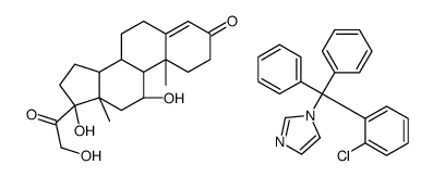 1-[(2-chlorophenyl)-diphenylmethyl]imidazole,(8S,9S,10R,11S,13S,14S,17R)-11,17-dihydroxy-17-(2-hydroxyacetyl)-10,13-dimethyl-2,6,7,8,9,11,12,14,15,16-decahydro-1H-cyclopenta[a]phenanthren-3-one Structure