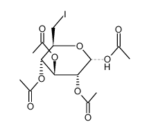 1,2,3,4-tetra-O-acetyl-6-deoxy-6-iodo-D-glucopyranose结构式