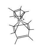 (η5-pentamethylcyclopentadienyl)(η6-hexamethylbenzene)rhodium(I)结构式