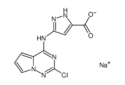 3-(2-chloropyrrolo[1,2-f][1,2,4]triazin-4-ylamino)-1H-pyrazole-5-carboxylic acid, sodium salt Structure
