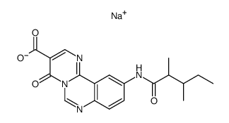10-[(2,3-Dimethyl-1-oxopentyl)amino]-4-oxo-4H-pyrimido[1,2-c]quinazoline-3-carboxylic acid sodium salt structure