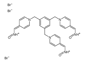 [1-[[3,5-bis[[4-(oxoazaniumylmethylidene)pyridin-1-yl]methyl]phenyl]methyl]pyridin-4-ylidene]methyl-oxoazanium,tribromide Structure
