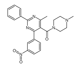 [4-methyl-6-(3-nitrophenyl)-2-phenylpyrimidin-5-yl]-(4-methylpiperazin-1-yl)methanone结构式