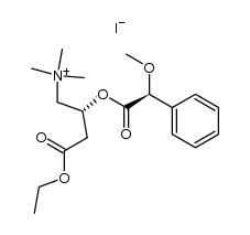 (+)-(3R,2'S)-ethyl 3-[(2-methoxy-2-phenylacetyl)oxy]-4-(triethylammonio)butanoate iodide Structure