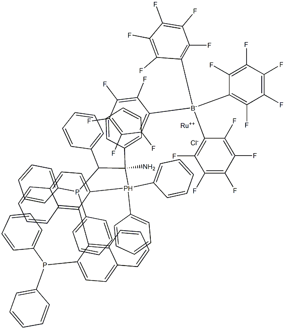 氯[(R)-2,2''-双(二苯基膦基)-1,1''-联萘基]] [(1R,2R)-2-(二苯基膦基)-1,2-二苯基乙胺]钌(II)结构式