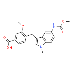 3-甲氧基-4-[[[5-[(甲氧羰基)氨基]-1-甲基-d3-1H-吲哚-3-基]甲基]苯甲酸结构式