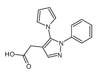 2-(1-phenyl-5-pyrrol-1-ylpyrazol-4-yl)acetic acid结构式