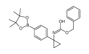 (1-(4-(4,4,5,5-四甲基-1,3,2-二氧硼杂环戊烷-2-基)苯基)环丙基)氨基甲酸苄酯结构式
