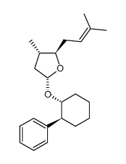 (2R,4S,5R)-4-methyl-5-(3-methyl-2-butenyl)tetrahydro-2-furanyl-(1R,2S)-2-phenylcyclohexyl ether Structure