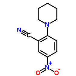 5-硝基-2-哌啶苯甲腈结构式