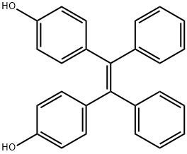 顺式4,4'-(1,2-二苯基-1,2-亚乙二基)双[苯酚]结构式