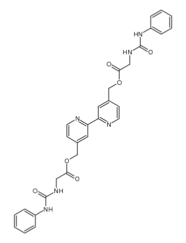 [2,2'-bipyridine]-4,4'-diylbis(methylene) bis(2-(3-phenylureido)acetate)结构式