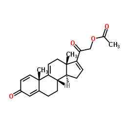 21-羟基孕甾-1,4,9(11),16-四烯-3,20-二酮-21-醋酸酯结构式