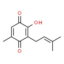 2,5-Cyclohexadiene-1,4-dione, 2-hydroxy-5-methyl-3-(3-methyl-2-butenyl)- (9CI)结构式
