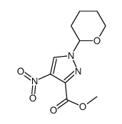 4-nitro-1-(tetrahydro-pyran-2-yl)-1H-pyrazole-3-carboxylic acid methyl ester结构式
