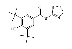 3,5-di-tert-butyl-4-hydroxy-thiobenzoic acid S-(4,5-dihydro-thiazol-2-yl) ester Structure