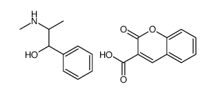 2-oxo-2H-1-benzopyran-3-carboxylic acid, compound with [R-(R*,S*)]-2-(methylamino)-1-phenylpropanol (1:1)结构式
