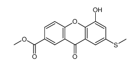 5-hydroxy-7-methylsulfanyl-9-oxo-xanthene-2-carboxylic acid methyl ester Structure