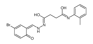 4-[2-[(Z)-(3-bromo-6-oxocyclohexa-2,4-dien-1-ylidene)methyl]hydrazinyl]-N-(2-methylphenyl)-4-oxobutanamide结构式