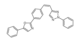 5-phenyl-2-[4-[2-(2-phenyltriazol-4-yl)ethenyl]phenyl]-1,3-oxazole Structure
