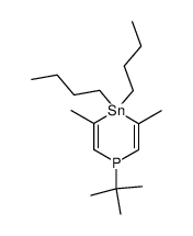 4,4-Dibutyl-1-tert-butyl-3,5-dimethyl-1,4-dihydro-[1,4]phosphastannine结构式