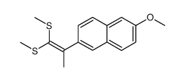 (2-(6-methoxynaphthalen-2-yl)prop-1-ene-1,1-diyl)bis(methylsulfane) Structure