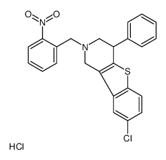 8-chloro-2-[(2-nitrophenyl)methyl]-4-phenyl-3,4-dihydro-1H-[1]benzothiolo[3,2-c]pyridine,hydrochloride结构式