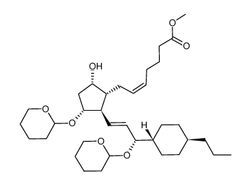 15-trans-(4-α-propylcyclohexyl)-16,17,18,19,20-pentanorprostaglandin F2α methyl ester结构式