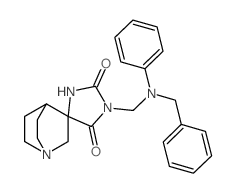 Spiro(1-azabicyclo(2.2.2)octane-3,4-imidazolidine)-2,5-dione, 1-((phenyl(phenylmethyl)amino)methyl)- Structure