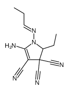 5-Amino-2-ethyl-1-prop-(E)-ylideneamino-1,2-dihydro-pyrrole-3,3,4-tricarbonitrile结构式