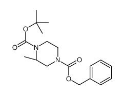 2-(S)-甲基哌嗪-1,4-二羧酸4-苄酯1-叔丁酯结构式