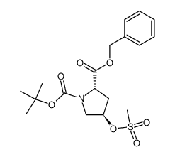(2S,4R)-1-(tert-butoxycarbonyl)-4-[(methylsulfonyl)oxy]proline benzyl ester Structure