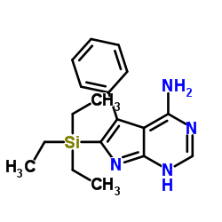 5-Phenyl-6-(triethylsilyl)-1H-pyrrolo[2,3-d]pyrimidin-4-amine Structure