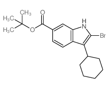 2-溴-3-环己基-1H-吲哚-6-羧酸叔丁酯结构式