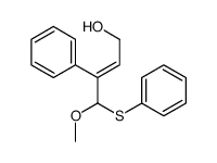 4-methoxy-3-phenyl-4-phenylsulfanylbut-2-en-1-ol结构式
