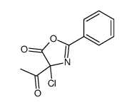 4-acetyl-4-chloro-2-phenyl-1,3-oxazol-5-one结构式