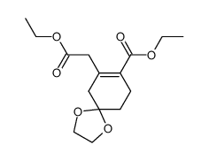 ethyl 7-(2-ethoxy-2-oxoethyl)-1,4-dioxaspiro[4.5]dec-7-ene-8-carboxylate结构式