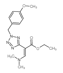 3-二甲基氨基-2-[2-(4-甲氧基-苄基)-2H-四唑-5-基]-丙烯酸乙酯结构式