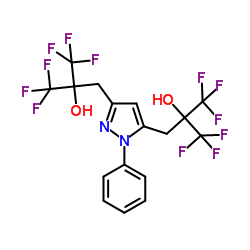 1,1,1,3,3,3-hexafluoro-2-[[2-phenyl-5-[3,3,3-trifluoro-2-hydroxy-2-(trifluoromethyl)propyl]pyrazol-3-yl]methyl]propan-2-ol Structure