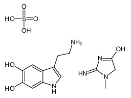3-(2-aminoethyl)-1H-indole-5,6-diol,2-amino-3-methyl-4H-imidazol-5-one,sulfuric acid Structure